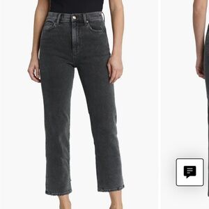 Pistola Cassie Super High Waist Crop Straight Leg Jean. Memento Wash.